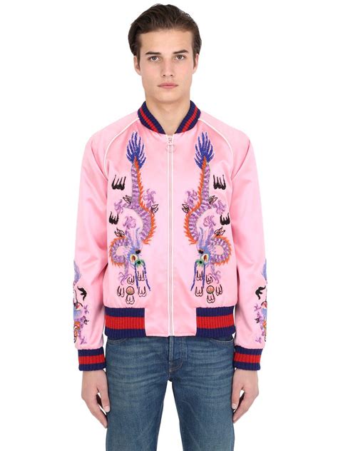 pink satin gucci jacket|Gucci coats for women.